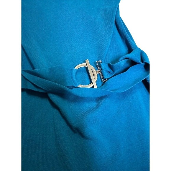 Kenar Women's Blue shirt 3/4 Sleeve Belted Casual - Picture 4 of 6